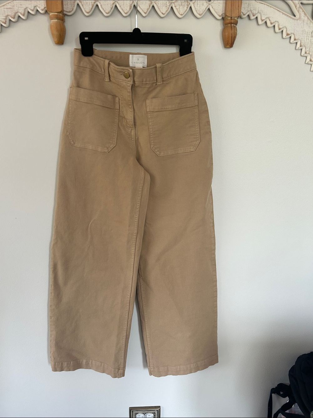 Wide Leg High Waist Pants - Beige